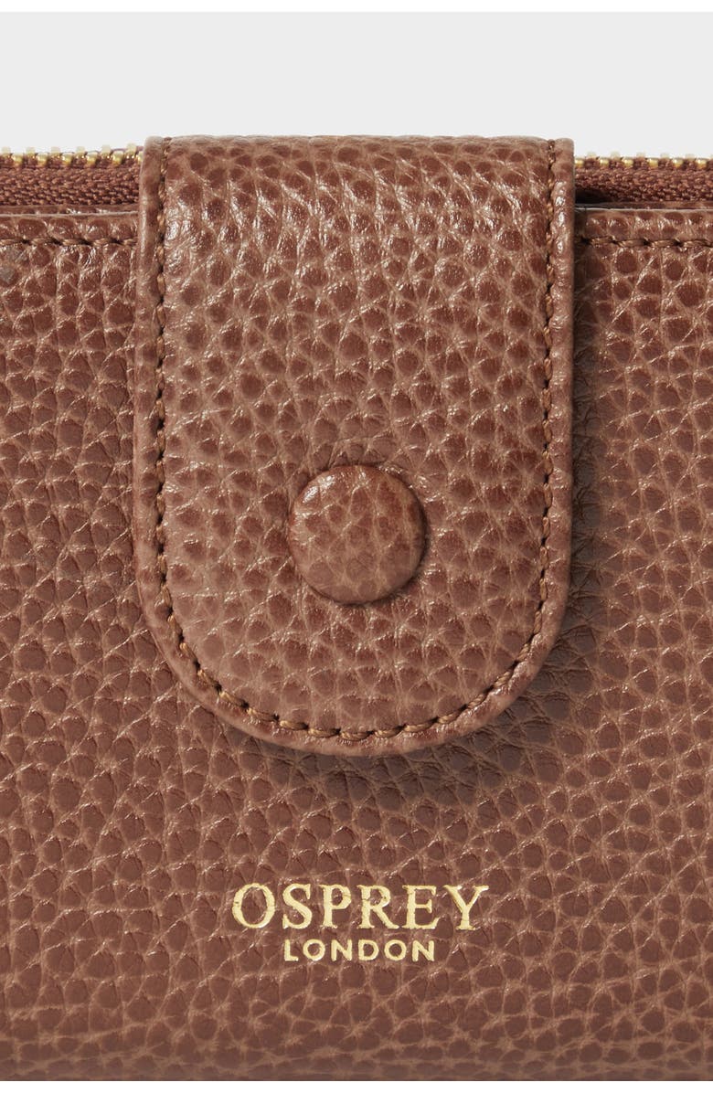 Osprey London The Core Medium Leather Popper Matinee Purse, Alternate, color, Tan