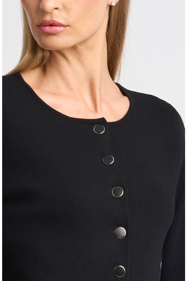 Kaallie Peplum Top Twofer Midi Dress, Alternate, color, RICH BLACK