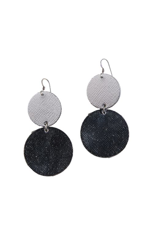 Nickel & Suede Devon Earrings In Silver Leaf