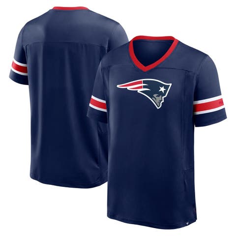 Men's Fanatics Navy New England Patriots Hometown Premium Hashmark V-Neck T-Shirt
