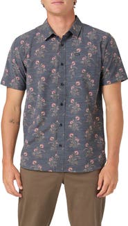 O'Neill UPF Slub Standard Short Sleeve Performance Button-Up Shirt