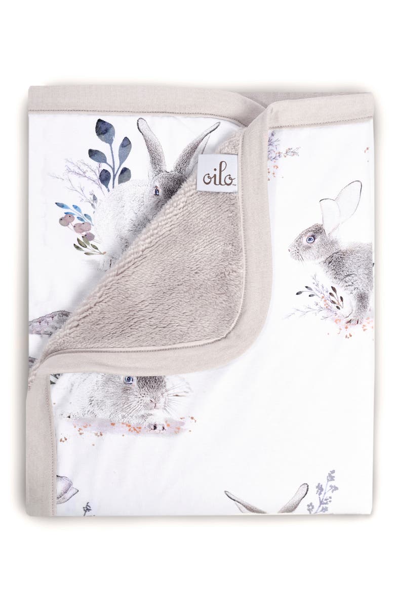 Oilo Cottontail Jersey Cuddle Blanket, Main, color, Stone