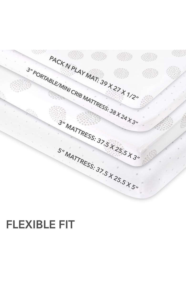 Ely's & Co. Baby Fitted Pack n Play - Mini Crib Sheet 2 Packs, Alternate, color, Grey Dottie