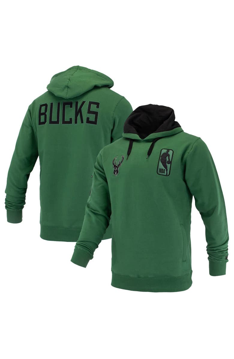 FISLL Unisex FISLL Hunter Green Milwaukee Bucks Logoman Shadow Collection Pullover Hoodie, Alternate, color, Hunter Green