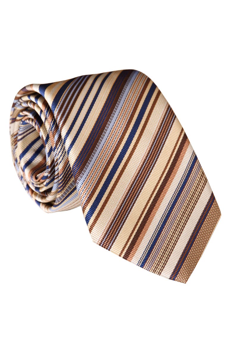 Arezzo - Extra Long Silk Jacquard Tie for Men, Main, color, Multicolored