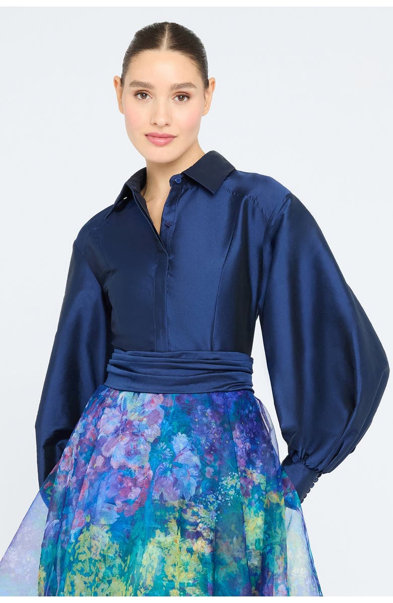 Theia Mary Shirt Dress, Alternate, color, Navy