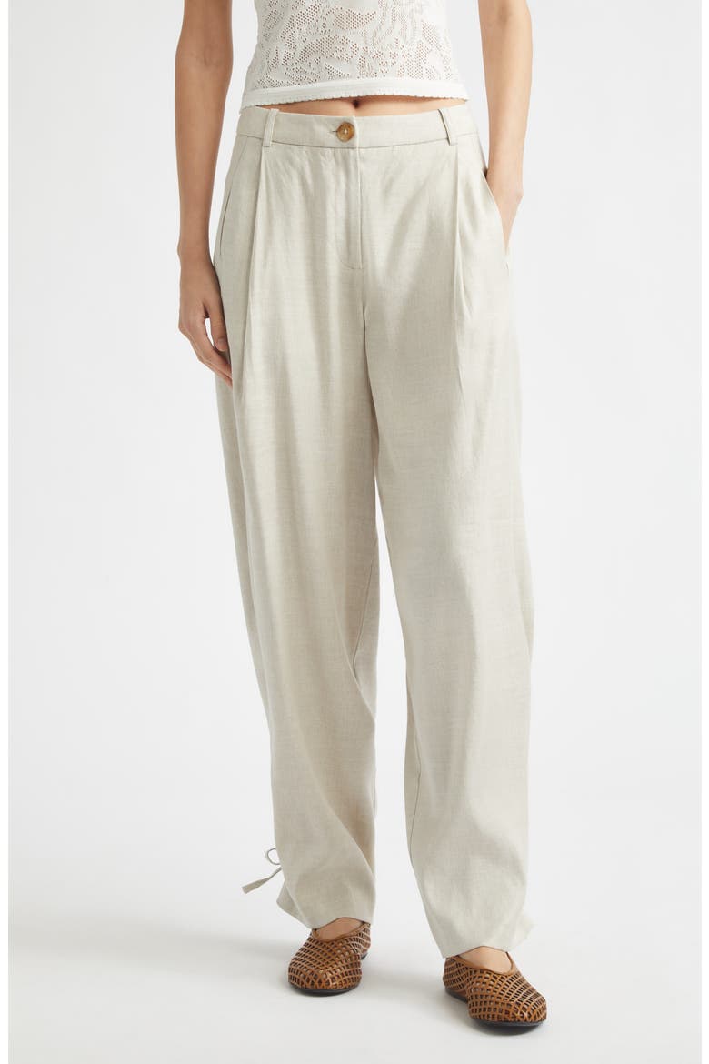Elowen Wide Leg Linen Blend Pants, Main, color, DESERT