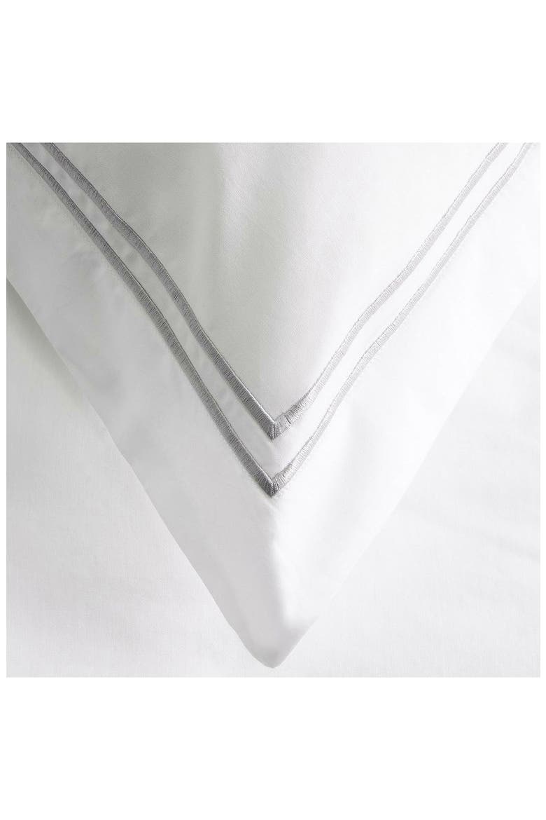 Cotton Percale 3-Piece Duvet Set with Satin Stitching, Alternate, color, SILVER