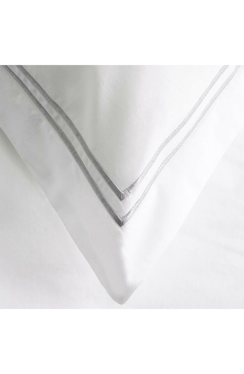 ELLA JAYNE HOME Cotton Percale 3-Piece Duvet Set with Satin Stitching, Alternate, color, Silver