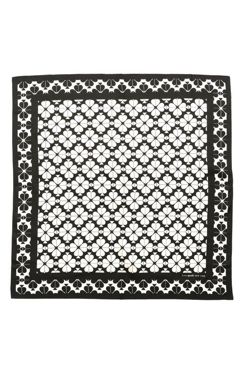 Kate Spade New York Spade Flower Silk Bandana In Black Cream