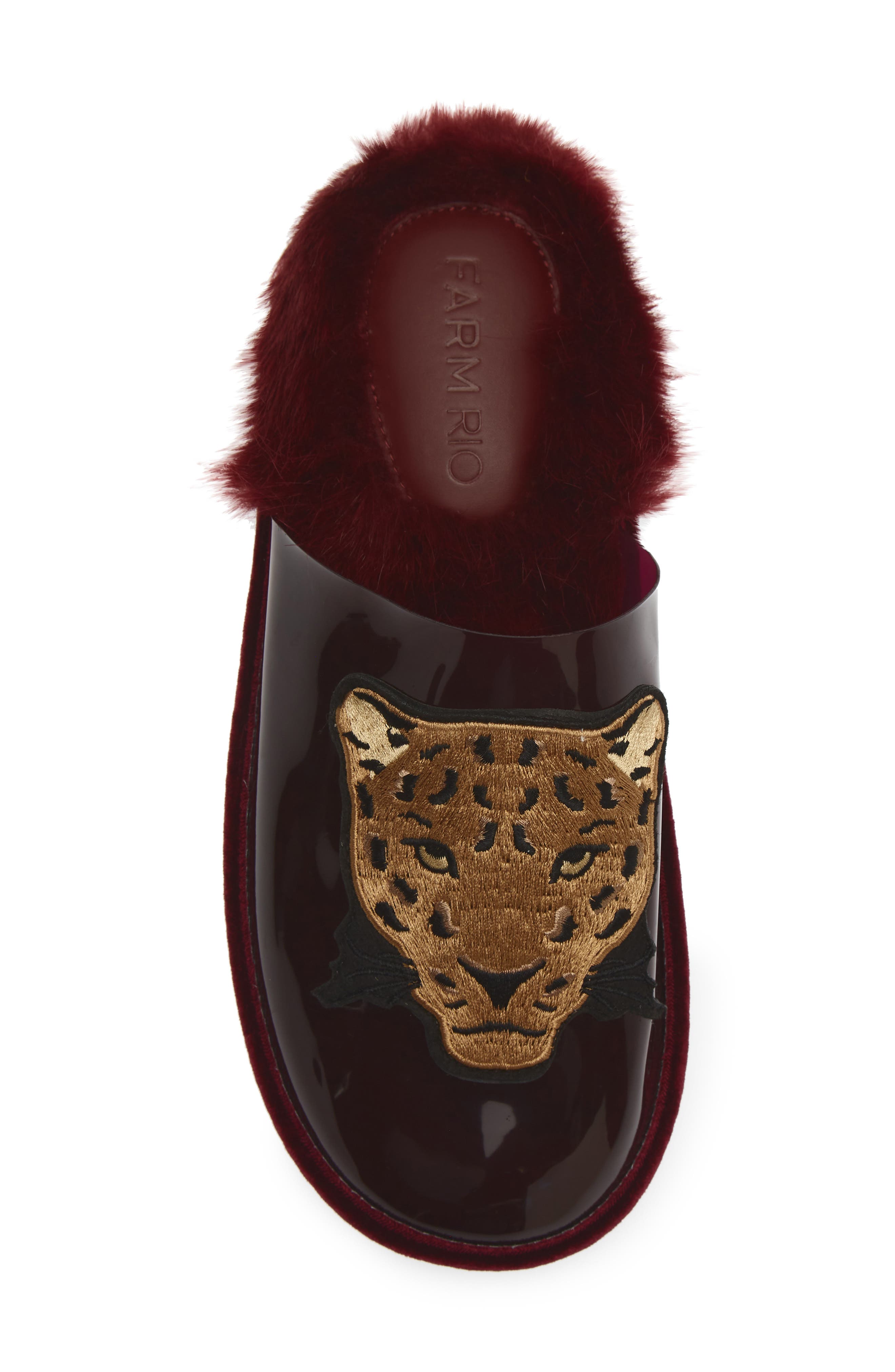 Crystal Leopard Slipper, Alternate, color, MERLOT