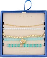 Leith 5-Pack Beaded Shell Bracelet Set