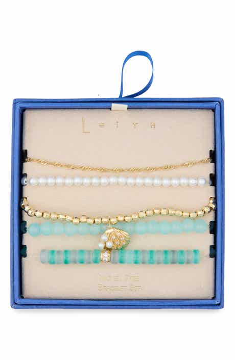 Leith 5-Pack Beaded Shell Bracelet Set
