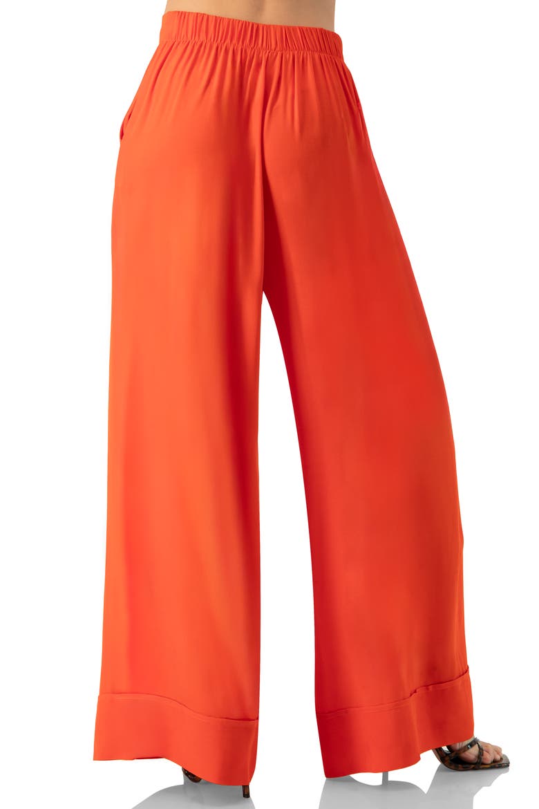 Light Weight Wide-Leg Straight Pants, Alternate, color, Orange