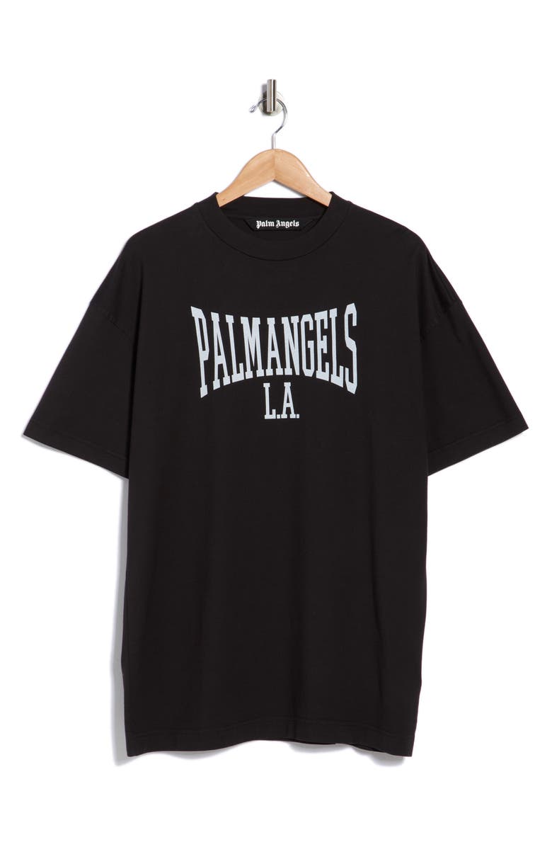 Palm Angels Logo Graphic T-Shirt, Main, color, Black/White