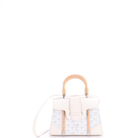 Structured Saigon Top Handle Bag Coated Canvas with Leather Mini