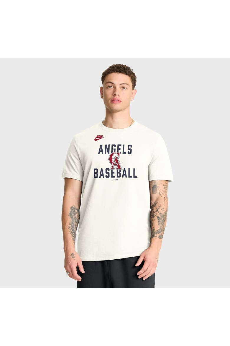 Men's Nike Cream California Angels Cooperstown Collection ‘70s Inspired T-Shirt, Main, color, Cream