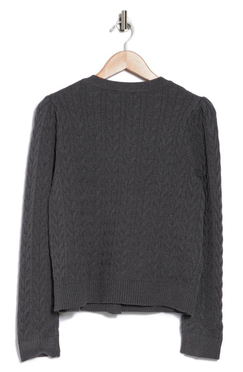 Adrianna Papell Faux Pearl Adorned Cable Knit Sweater, Alternate, color,