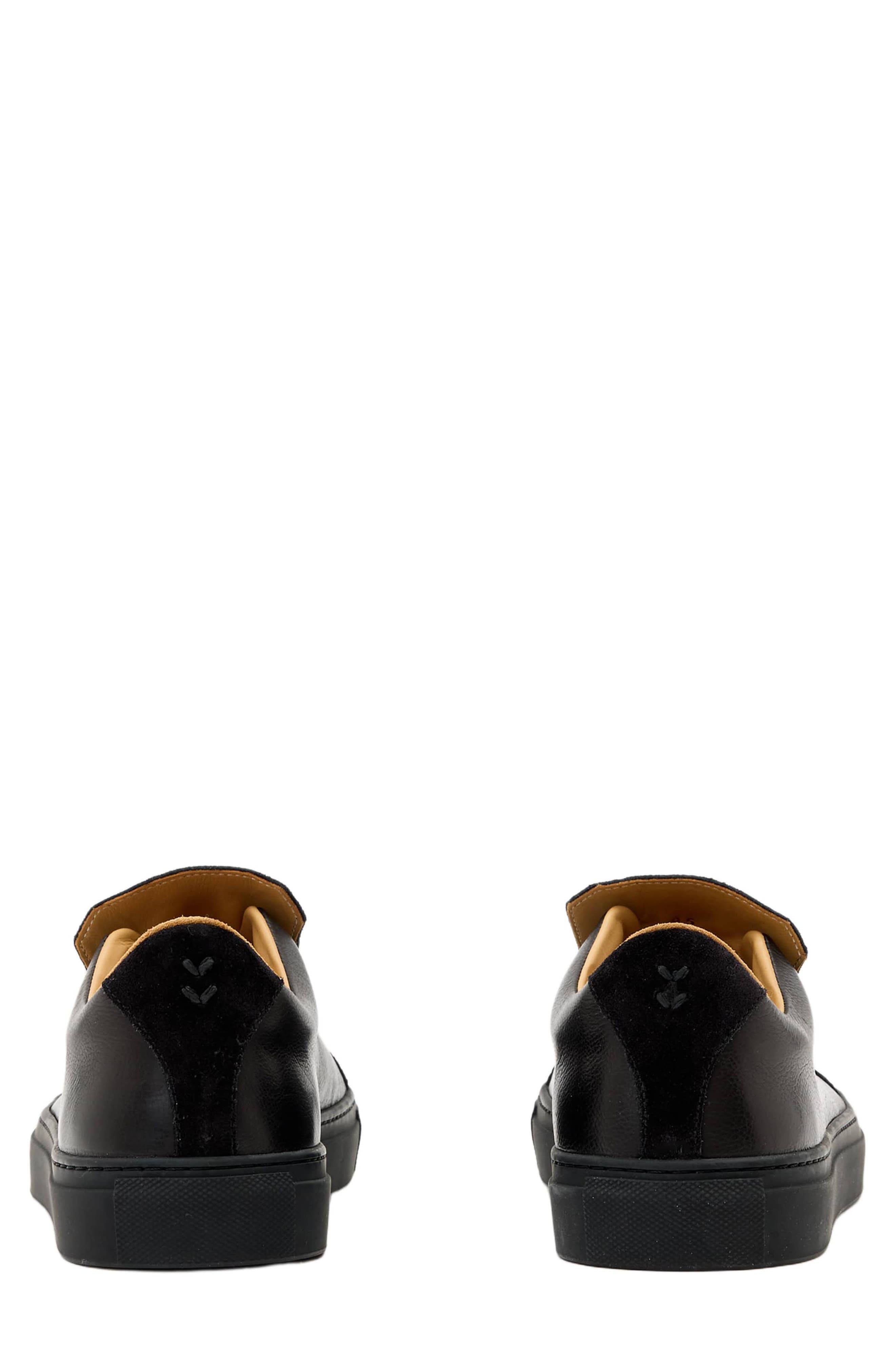 John Varvatos Reed Laceless Low Top Sneaker, Alternate, color, Black