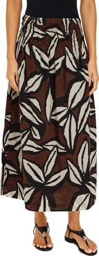 Rails Alessa Smock Waist Cotton Midi Skirt