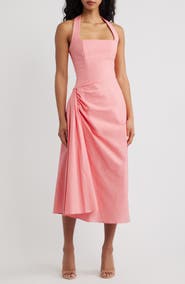 HOUSE OF CB Tallulah Halter Midi Cocktail Dress