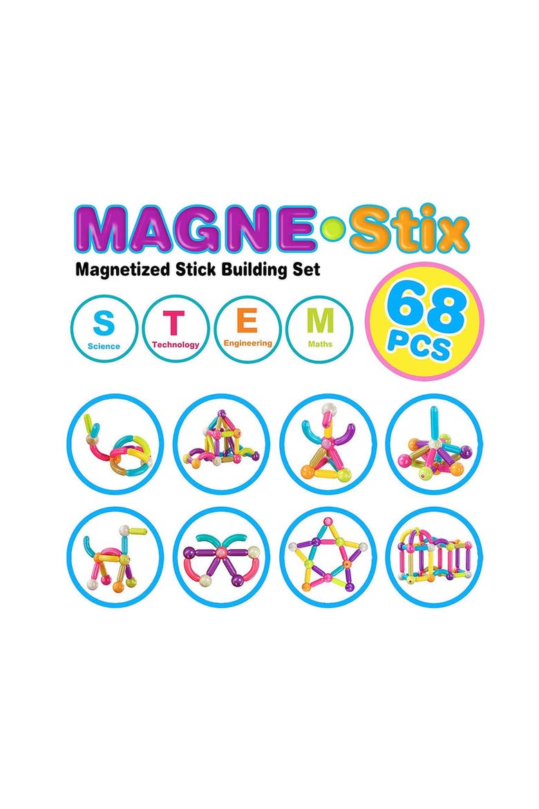 68 Pcs Magnetic Building Set, Alternate, color, Multi Color