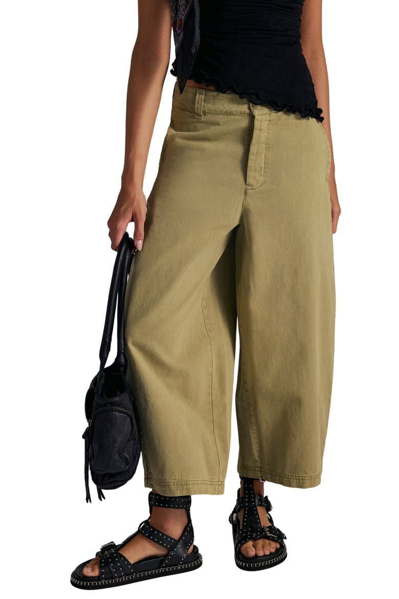 Lay Down Ankle Wide Leg Chinos, Main, color, ALOE