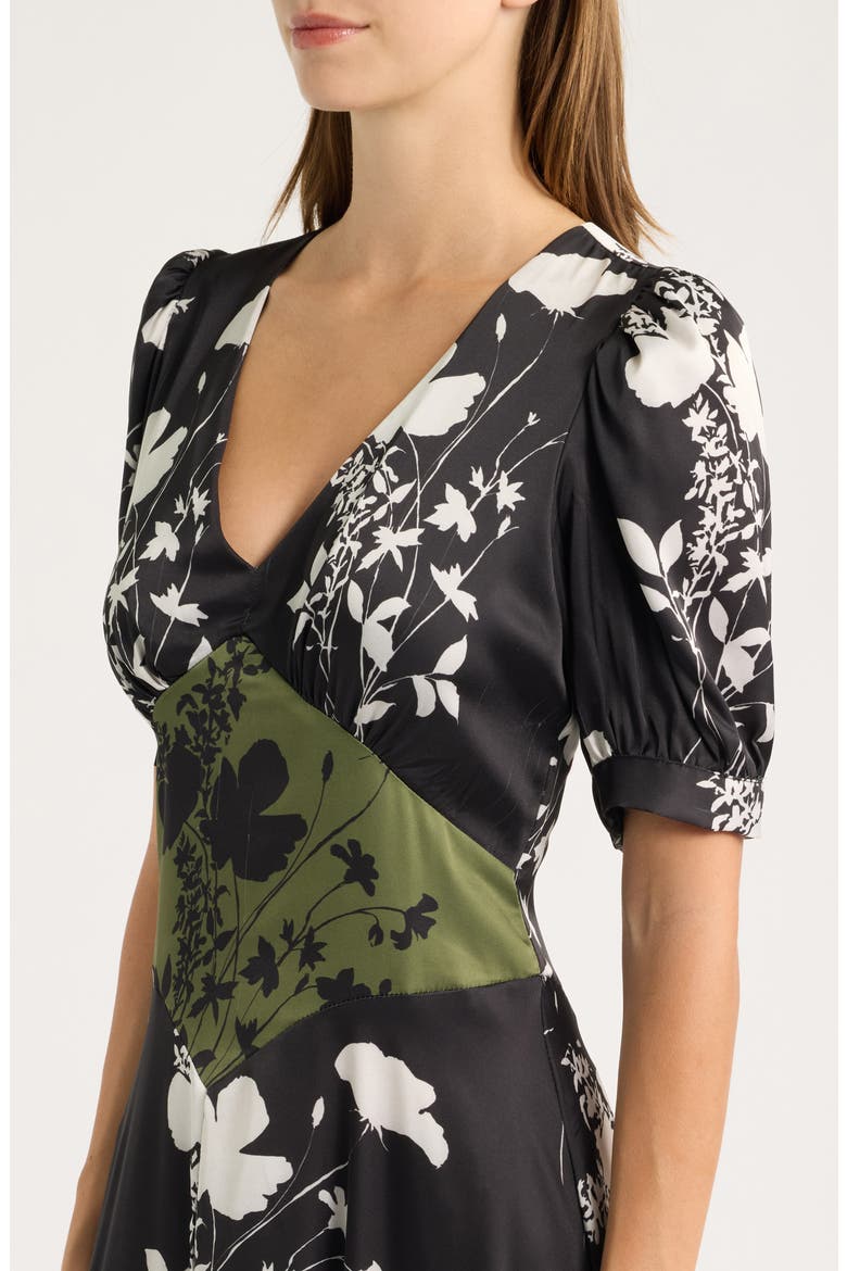 Mixed Print Floral Dress, Alternate, color, BLACK MULTI