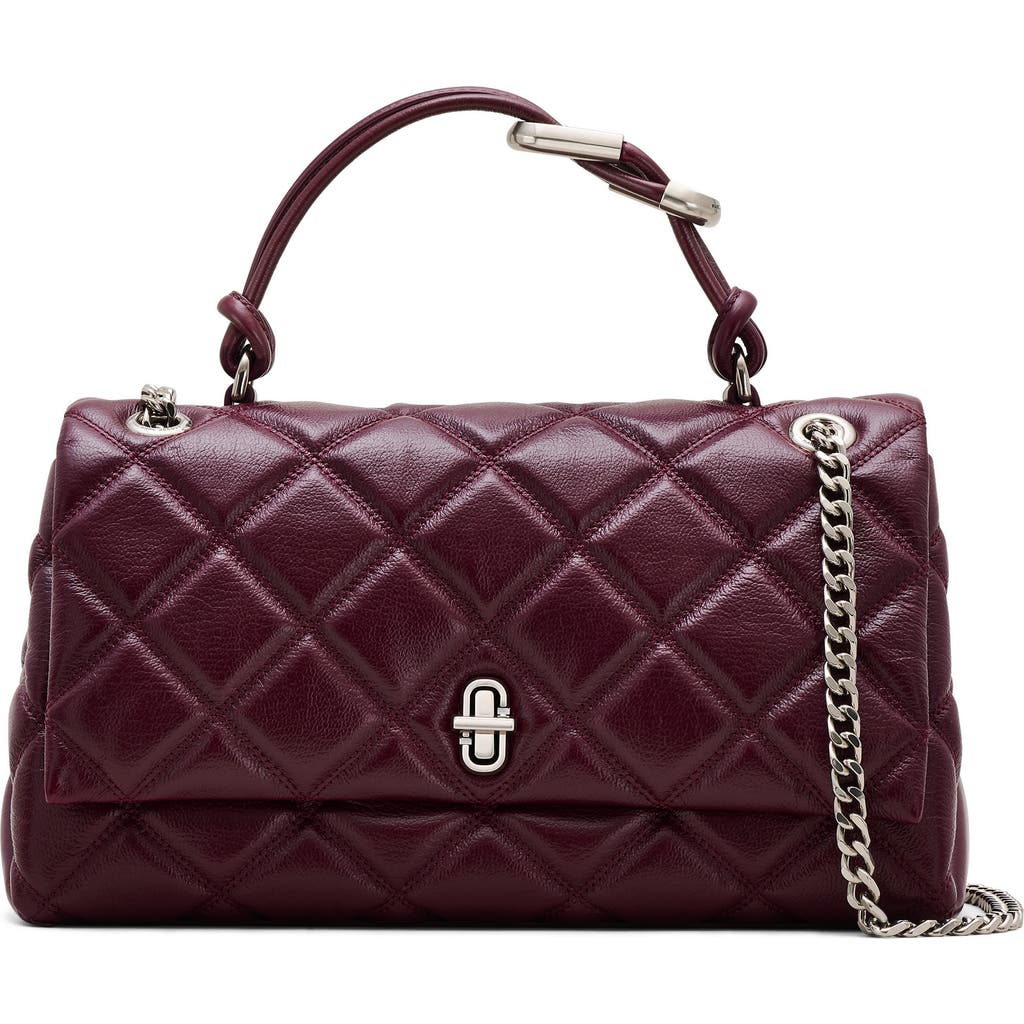 Marc Jacobs The Dual Chain Diamond Quilted Convertible Leather Shoulder Bag In Purple