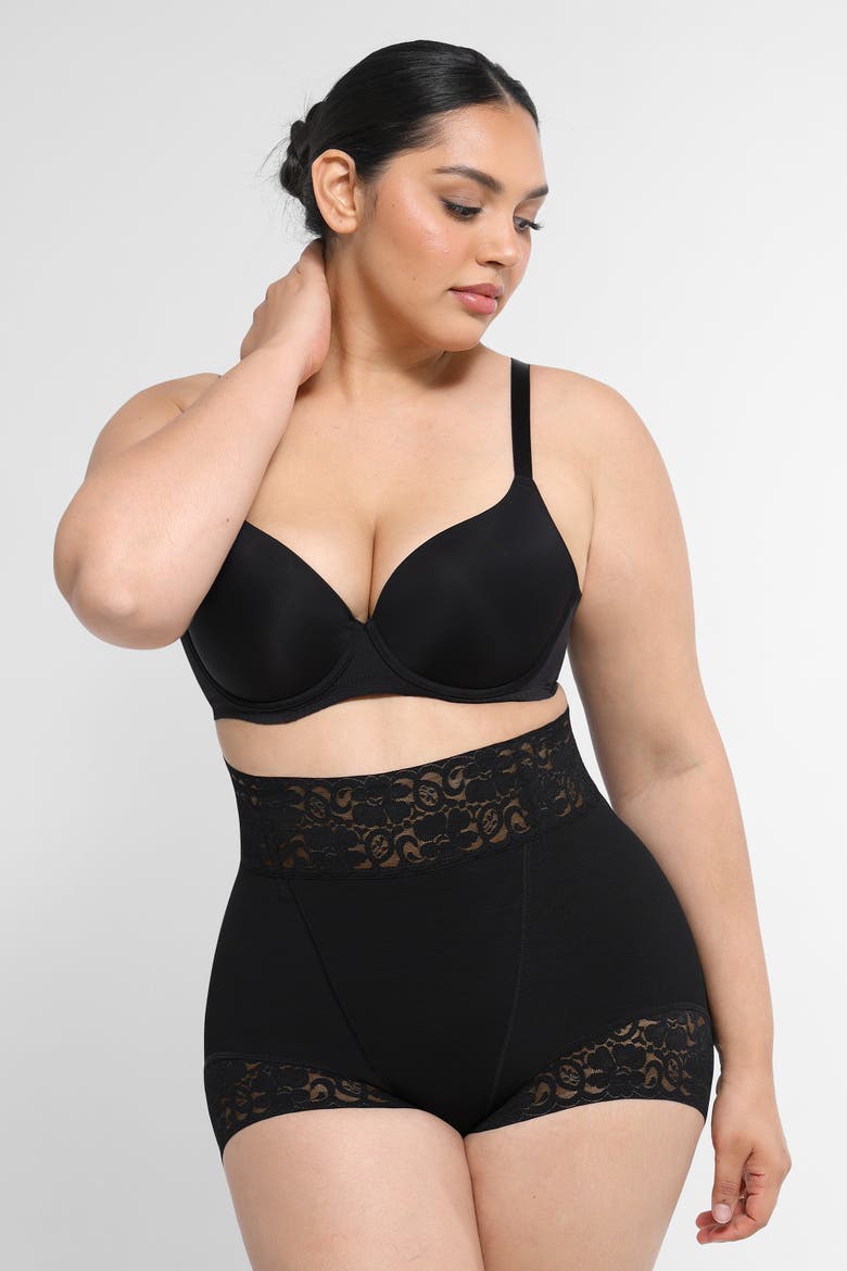 Mid-Rise Butt-Lifting Shaper Panty, Alternate, color, Jet Black
