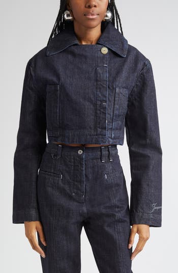 Jacquemus La Veste De-Nimes Marinoクロップジャケット Jacquemus La Veste De-Nîmes Marino Crop Denim Jacket | Nordstrom