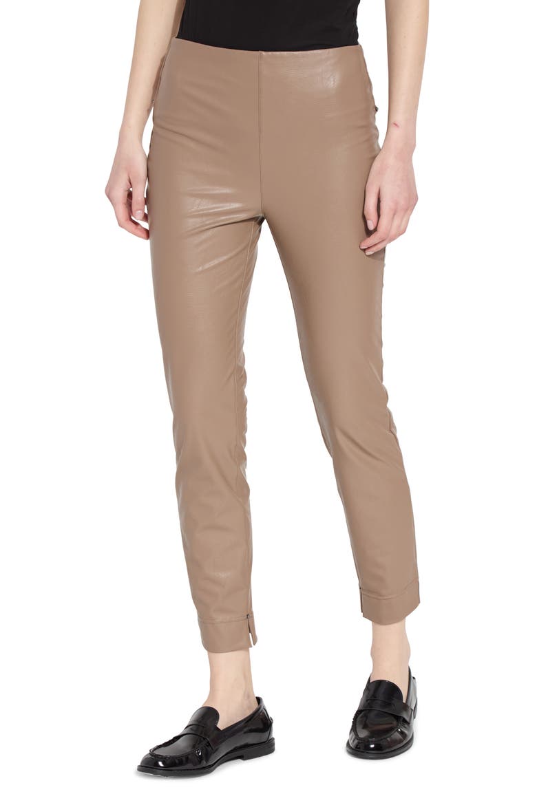 Katherine Faux Leather Toothpick Leggings, Main, color, TAUPE