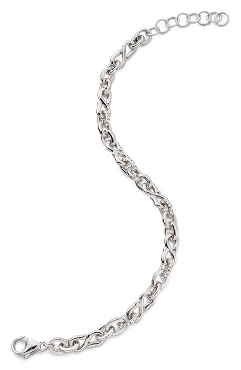 Infinite & Boundless Sterling Silver White Sapphire Pavé Bracelet