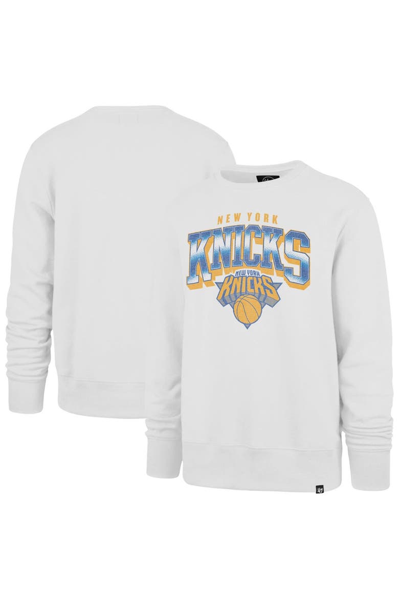 Men's '47 Cream New York Knicks Big & Tall Spotlight Headline Pullover Sweatshirt, Main, color, Cream