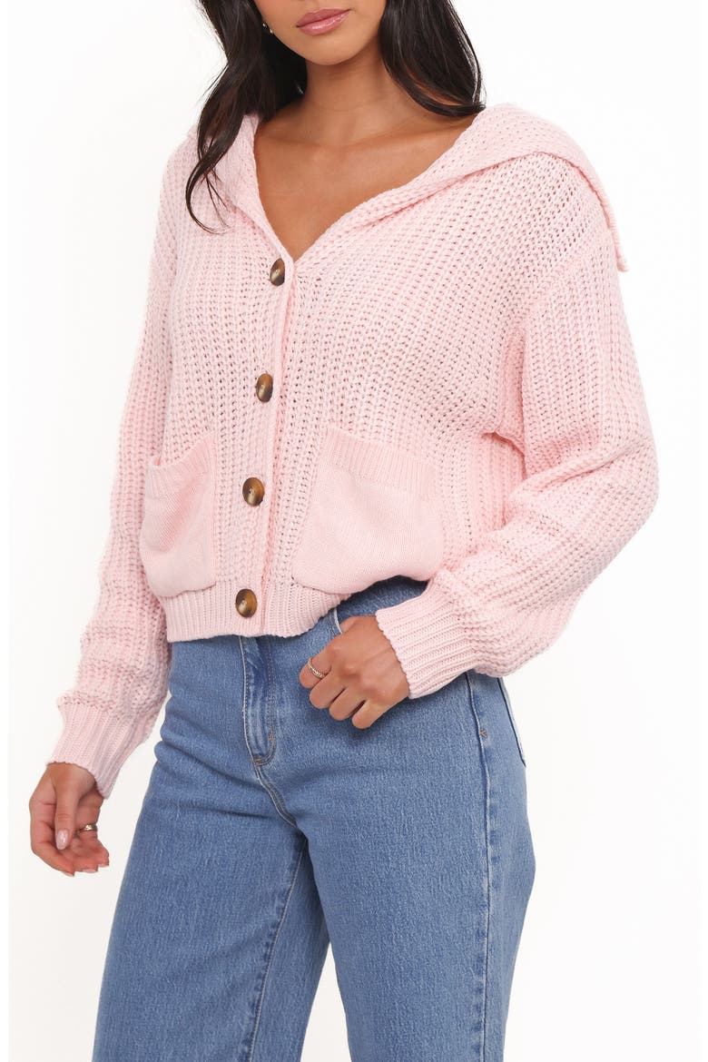 Amelia Sailor Collar Cardigan, Alternate, color, PINK