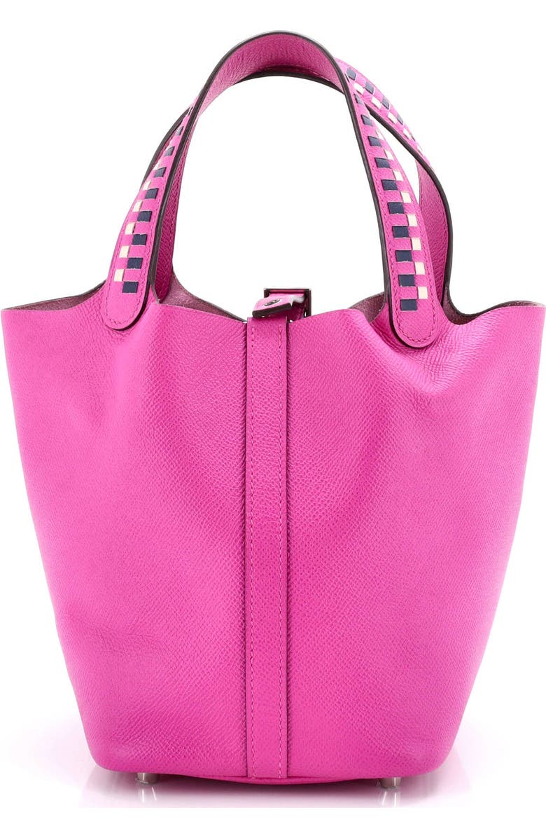 Pre-Owned Hermes Picotin Lock Bag Tressage Epsom PM, Main, color, Magnolia/Bleu Saphir/Craie