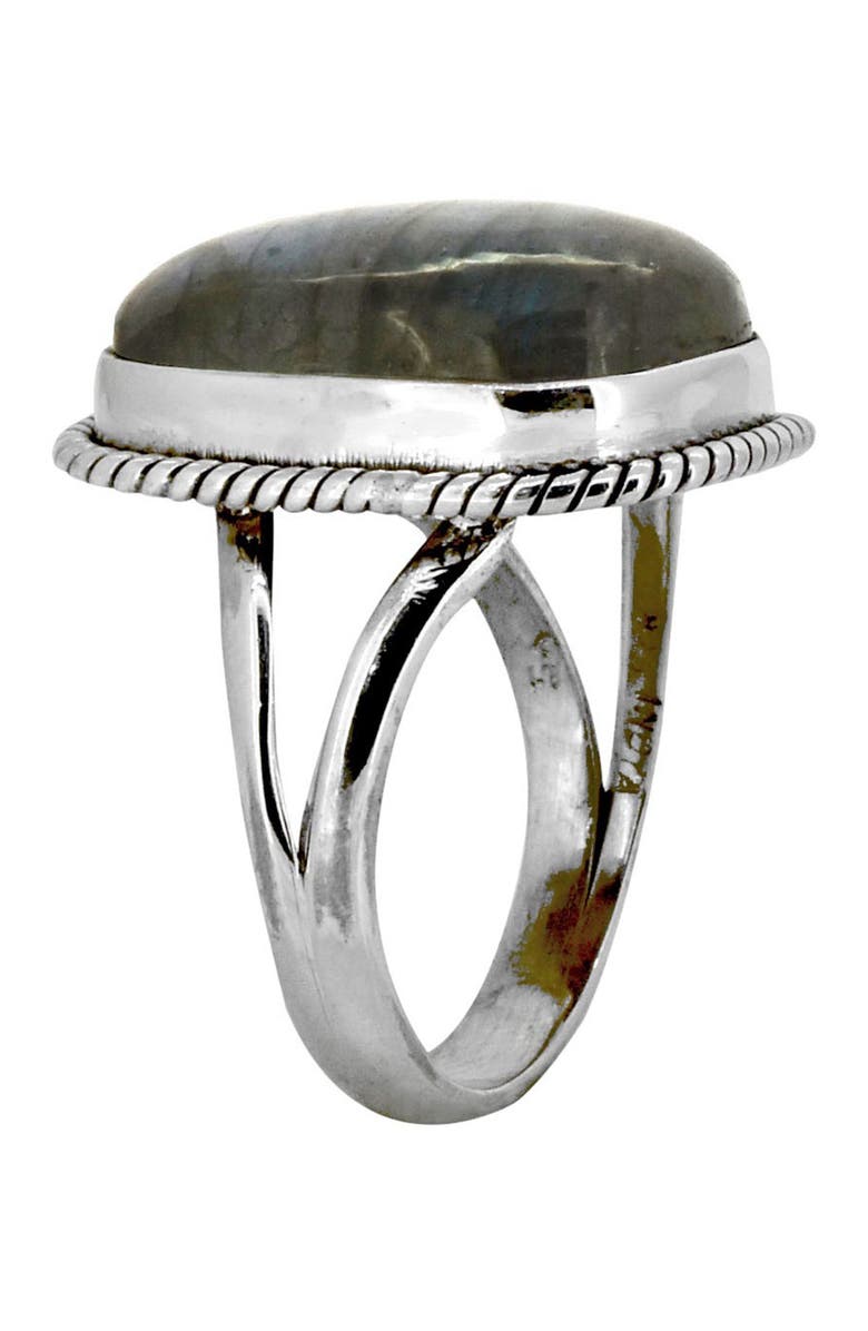 NITYA Labradorite Rope Work Sterling Silver Ring, Alternate, color, 