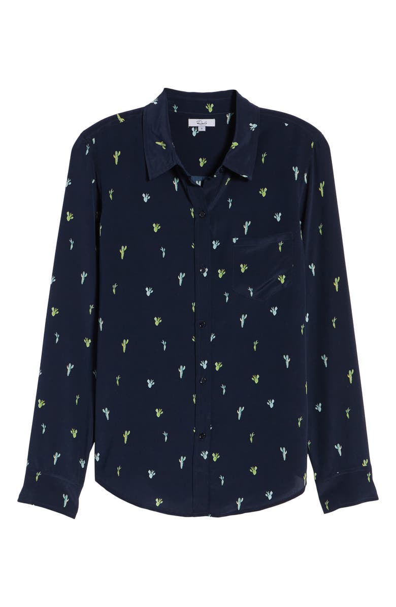 Rails Kate Cactus Print Silk Shirt, Alternate, color,