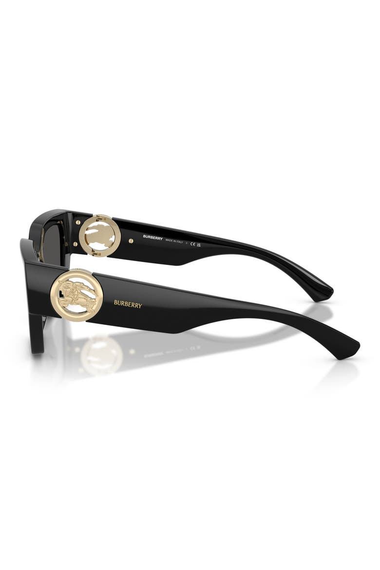 53mm Square Sunglasses, Alternate, color, BLACK / DARK GERY