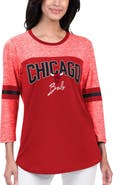 G-III 4HER BY CARL BANKS Women's G-III 4Her by Carl Banks Red Chicago Bulls Play the Game 3/4-Sleeve T-Shirt