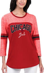 G-III 4HER BY CARL BANKS Women's G-III 4Her by Carl Banks Red Chicago Bulls Play the Game 3/4-Sleeve T-Shirt