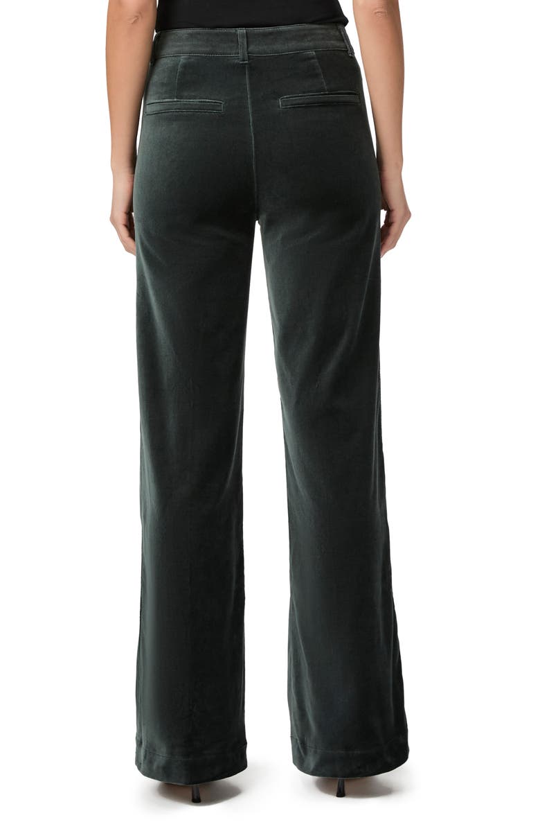 PAIGE Leenah Wide Leg Velvet Pants, Alternate, color, Dark Spruce