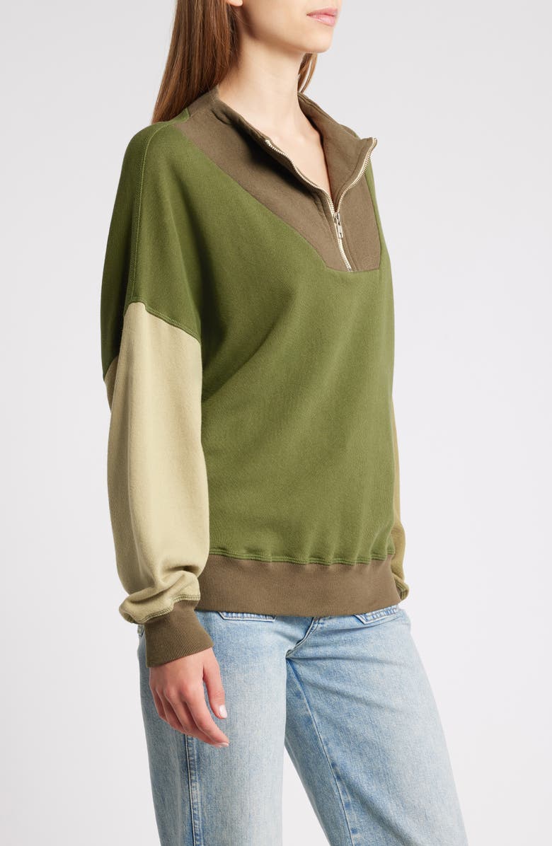 THE GREAT. The Colorblock Trail Half Zip Pullover, Alternate, color, 