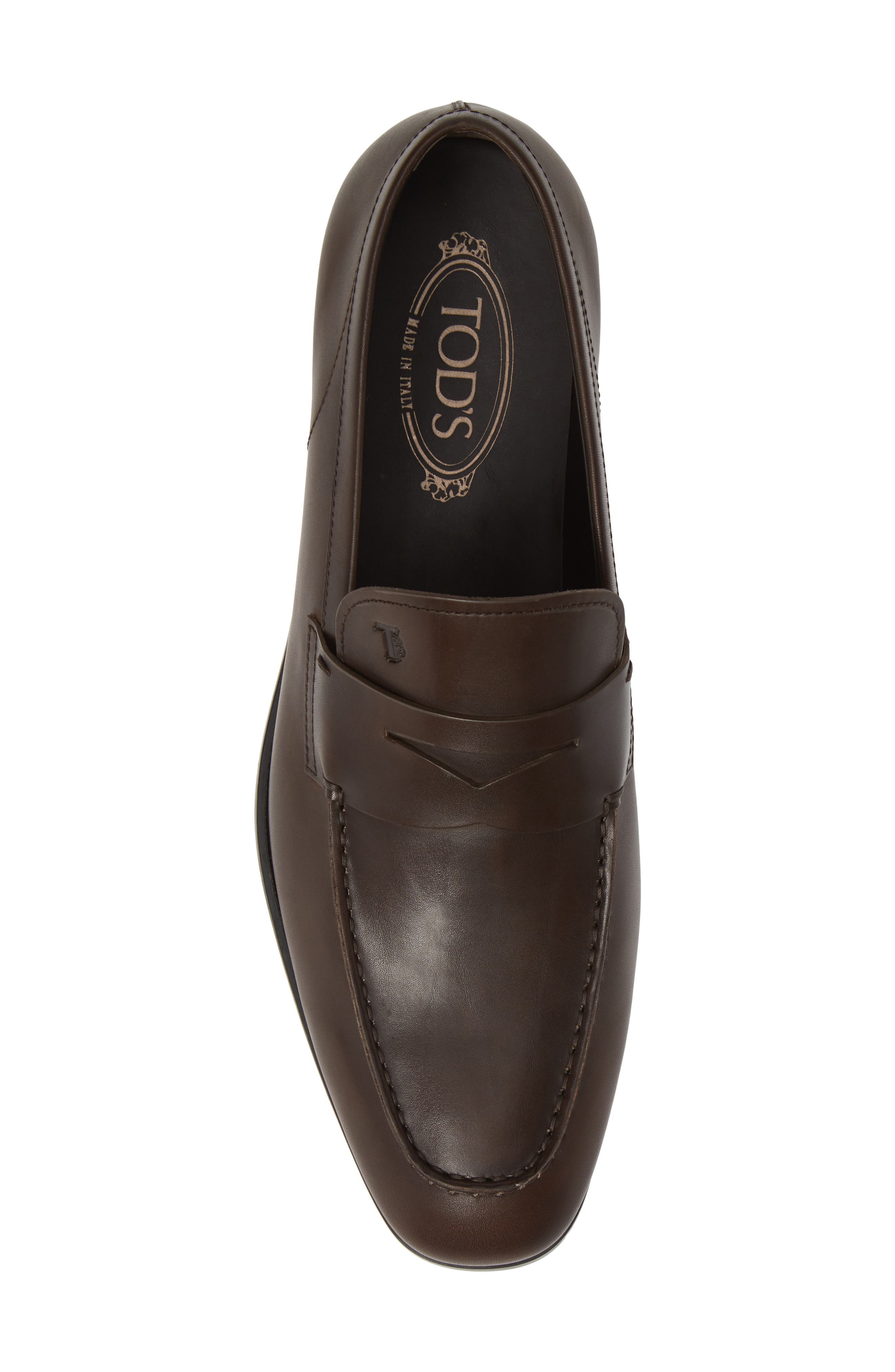 Tod's Penny Loafer, Alternate, color, Dark Brown