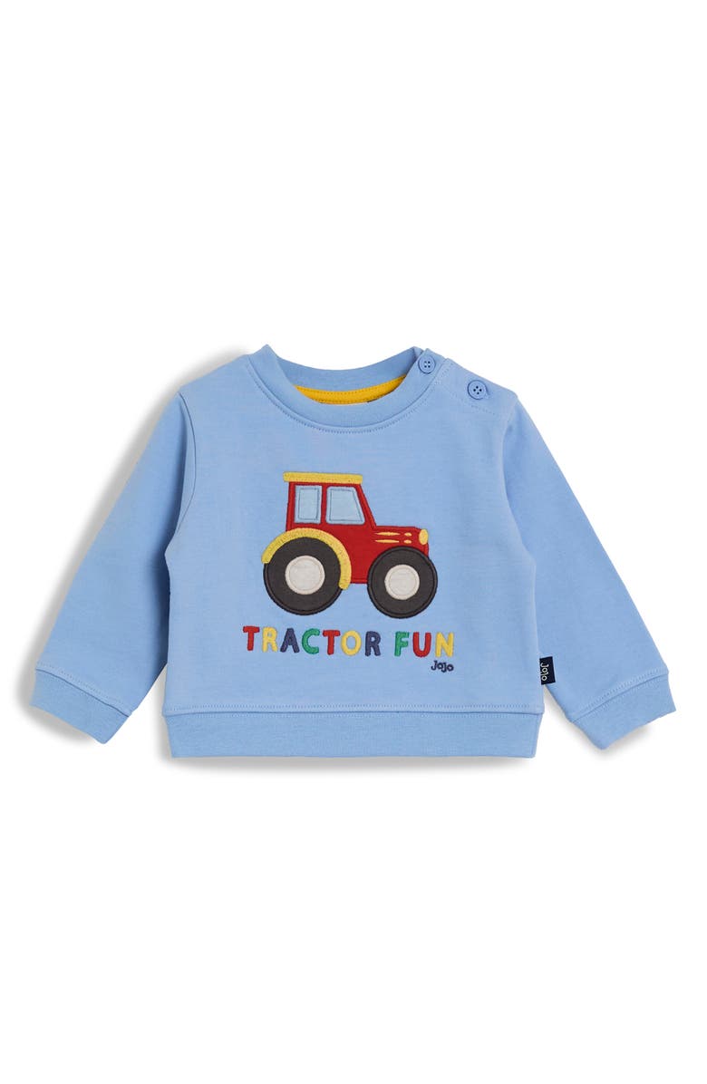 JOJO MAMAN BEBE Tractor Sweatshirt & Joggers Set, Alternate, color, Blue