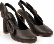 Bróg Una Slingback Pump Column Heel Cocoa Brown
