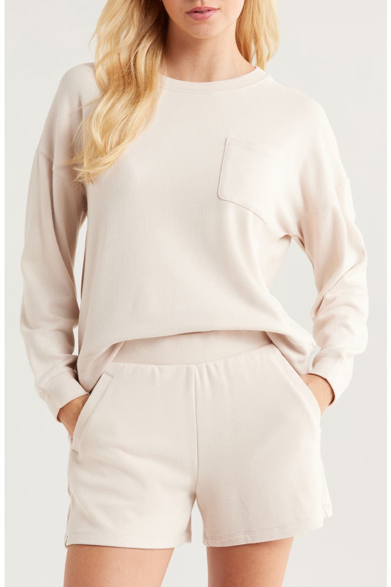 Malibu Brushed Fleece Pajamas, Main, color, STONE
