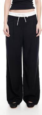 LIONESS Frankie Pleated Tie Waist Pants