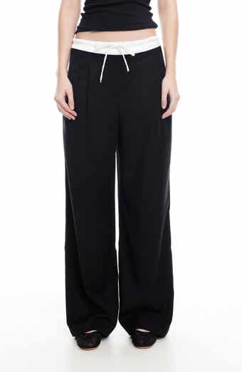 LIONESS Frankie Pleated Tie Waist Pants