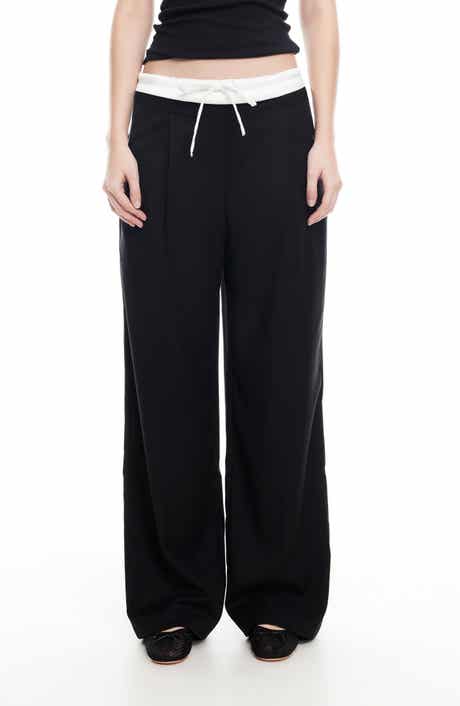LIONESS Frankie Pleated Tie Waist Pants